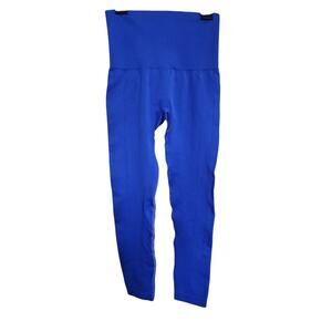 Homma Womens Activewear Leggings Pants Blue Stretch Elastic Waist Medium